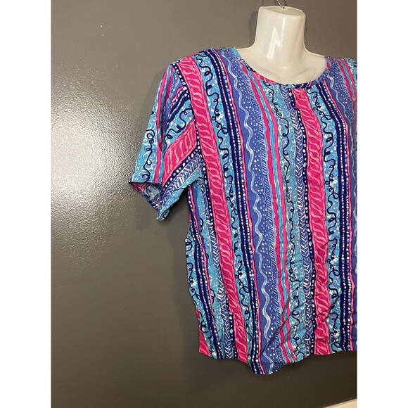 Vintage First Option Shirt Womens Large Abstract Rayon Lined Made USA 90s - Picture 2 of 8